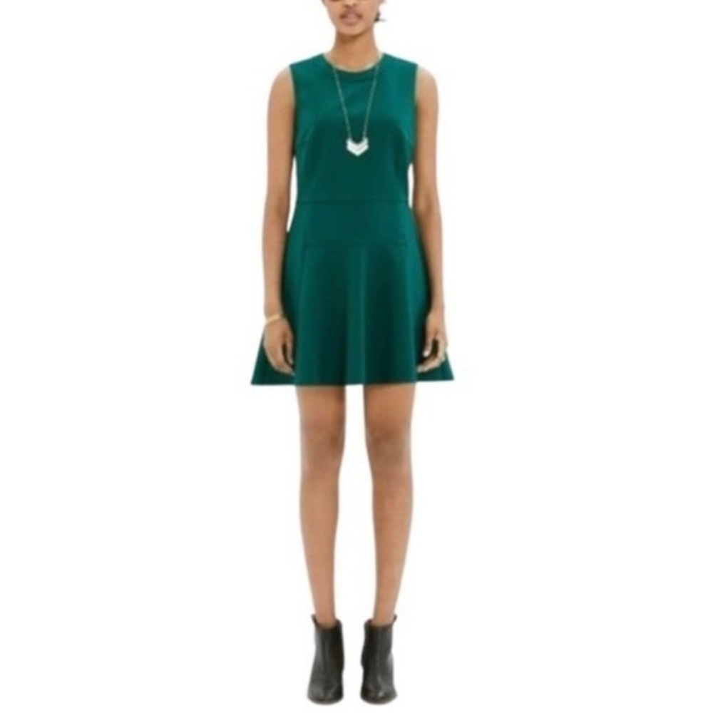 MADEWELL ANYWHERE FIT AND FLARE EMERALD GREEN SLEEVELESS DRESS 4